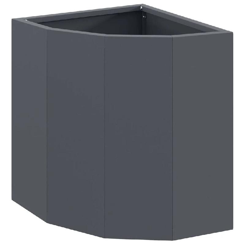 Helloshop26 - Jardinière d'angle design moderne extérieur 30 x 30 x 35 cm en acier anthracite 02_0052896 - acier 3000237639445_0