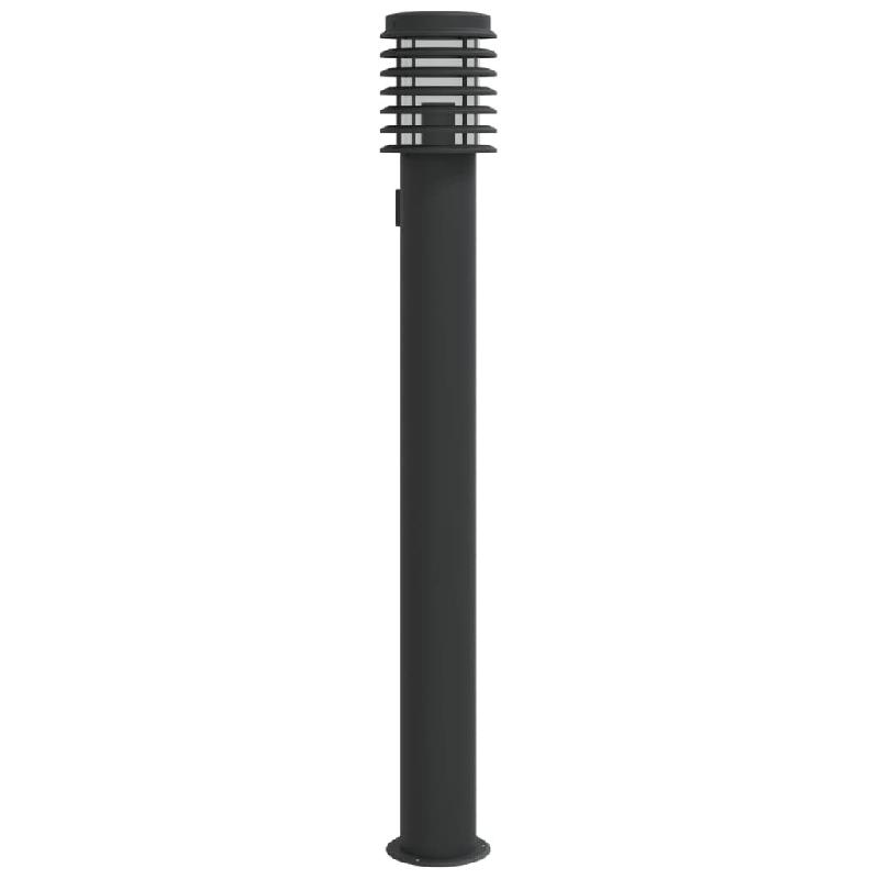 Helloshop26 - Lampadaire d'extérieur avec sortie 110 cm acier inoxydable noir 02_0042527 - noir Polycarbonate 3000218169183_0