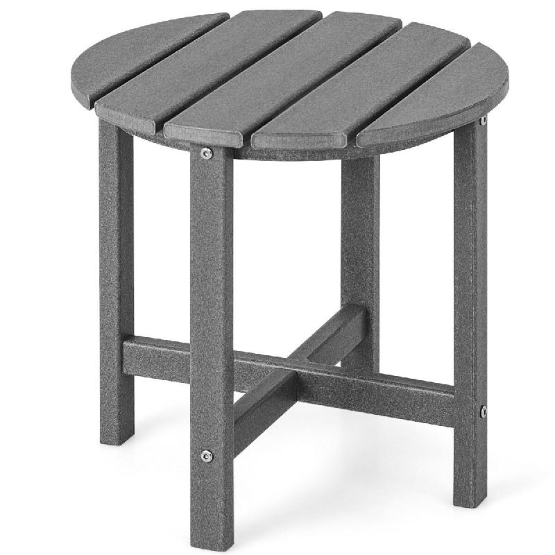 Helloshop26 - Table basse de jardin 46 x 46 cm résistant aux intempéries faible entretien en HDPE gris 20_0013765 - 3000227914026_0