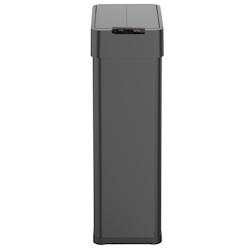 Kitchen Move Poubelle de cuisine automatique 90L SILVERLAKE BLACK en acier Inox avec cerclage Ouverture papillon grande capacité - noir 3666162010805_0