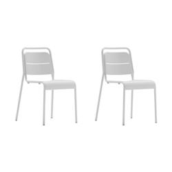 Lot de 2 chaises de jardin en métal Zown Alma blanc cassé pour extérieur - blanc acier SP-SK014F001A-W_0