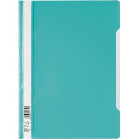 LOT DE 50 - CHEMISE DE PRÉSENTATION À LAMELLES DURABLE 22,8 X 31 CM TURQUOISE