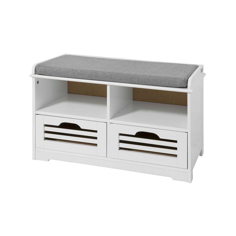 Banc De Rangement Avec Coussin Rembourre Et 2 Cubes Meuble D