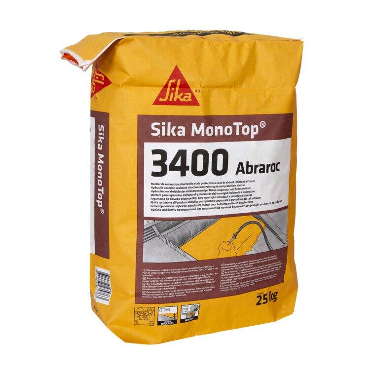 Mortier de réparation Sika MonoTop-3400 Abraroc - 25 KG - Résistant à l'abrasion et à l'eau de mer_0