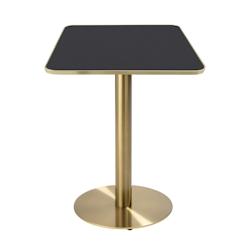 Oviala Business Table à manger 60 x 60 cm pied doré et revêtement noir/doré - noir métal 112805_0