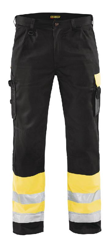 PANTALON HAUTE VISIBILITÉ JAUNE FLUORESCENT/NOIR TAILLE 54C - MANUTAN COLLECTIVITÉS