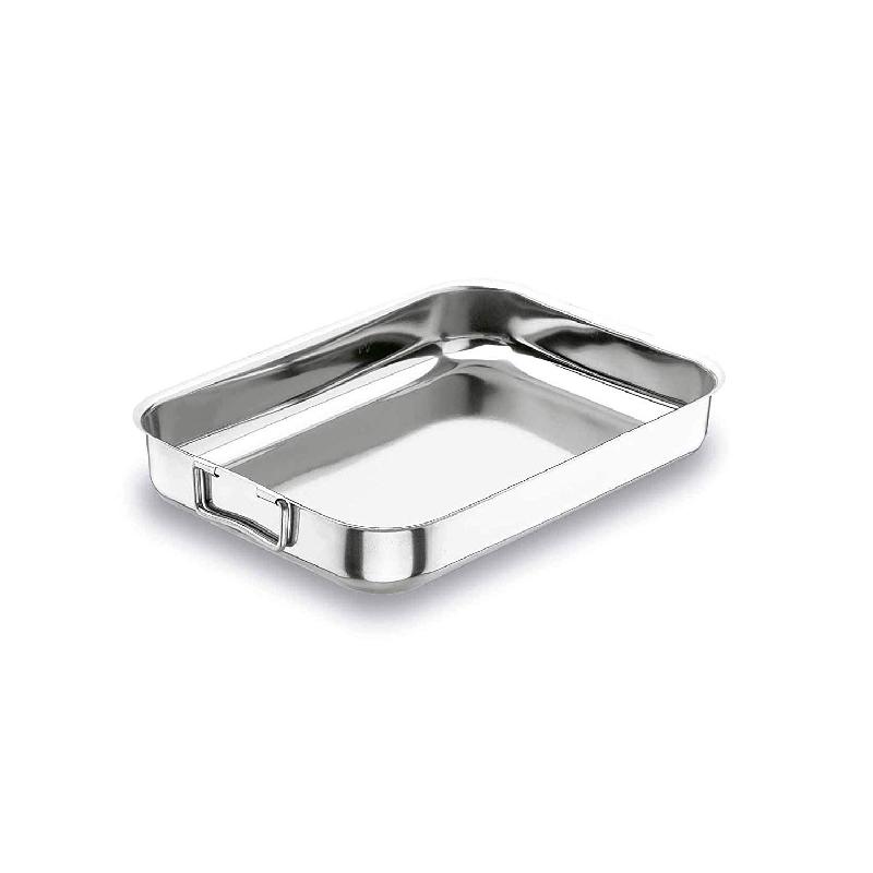 PLAT À GRATIN À ANSE RECTANGULAIRE ACIER INOXYDABLE 30 X 10 X 10 CM - LACOR - PLAT À RÔTIR
