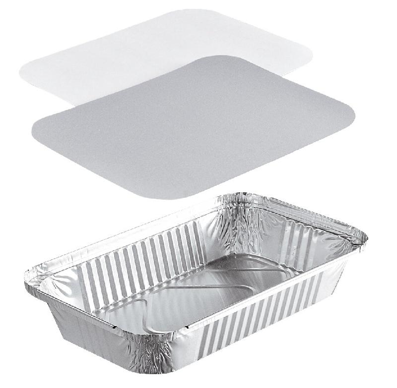 Plat Aluminium Pro NOVATRAY 1500ml HAUTE (250x134mm) + Couvercle - Spécial Plats Volumineux - Lot de 800 - KB1500RS_0
