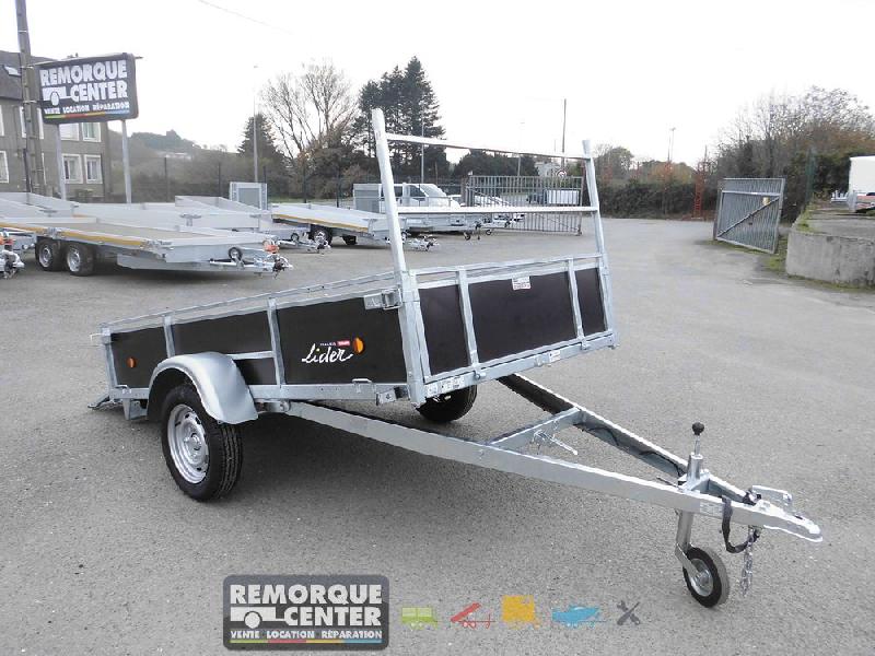 Remorque bagagère LIDER en bois - 1 essieu - PTAC : 500/750 kg - 251 x 133 cm - Référence 41480_0