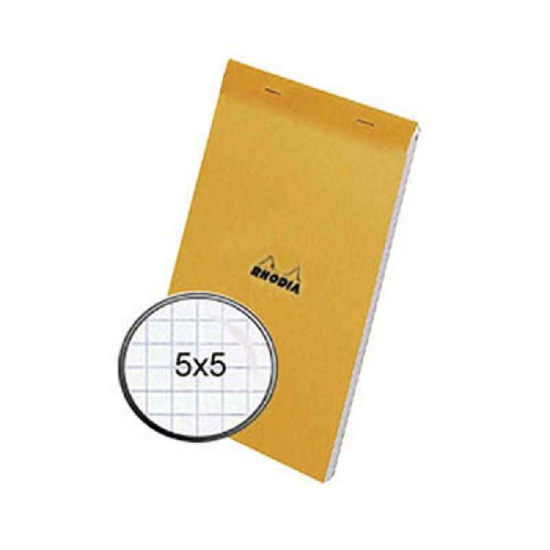 RHODIA BLOC-NOTES AGRAFÉ - FORMAT A5 (80 G/M2) - 80 PAGES NON PERFORÉES À PETITS CARREAUX (PRIX À L'UNITÉ)