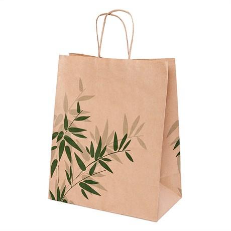 SAC CABAS AVEC ANSES FEEL GEEN 26+14X32 CM KRAFT NATUREL (VENDU PAR 250)