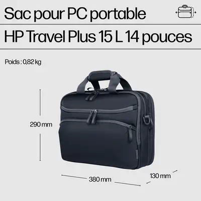 Sac pour ordinateur portable HP Travel Plus 15 litres 14 pouces_0