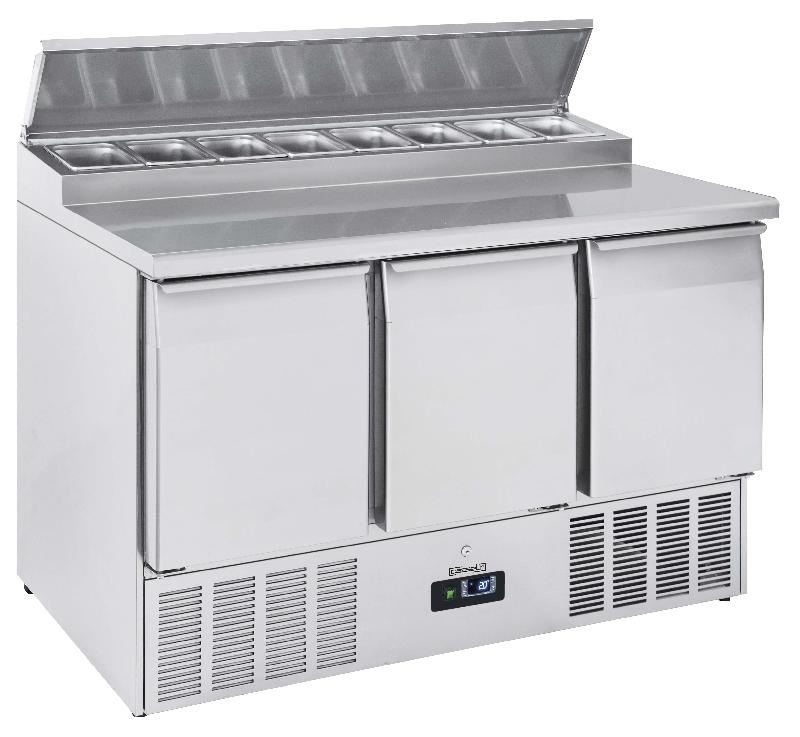 Saladette 3 portes - 8 x GN 1/6 - CASSELIN CSA3P816 - Réfrigération efficace et design pratique_0