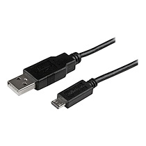 STARTECH.COM CÂBLE DE CHARGE / SYNCHRONISATION MOBILE USB A VERS MICRO B SLIM DE 15 CM POUR SMARTPHONE ET TABLETTE - M/M - NOIR