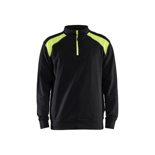 SWEAT CAMIONNEUR AVEC DÉTAIL AUX ÉPAULES - NOIR ET JAUNE - 3XL BLAKLADER