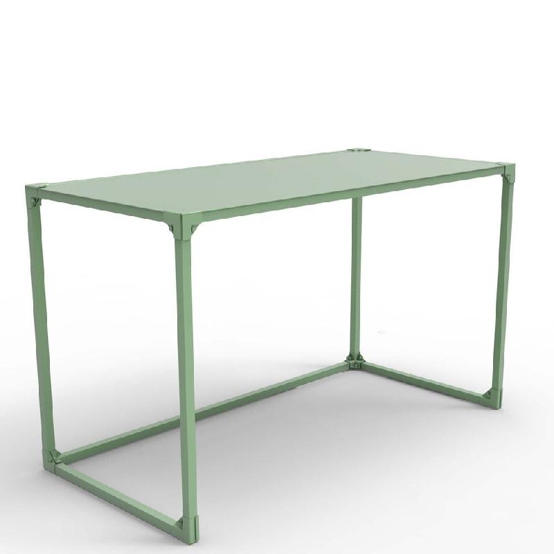 Table GILKIT structure et plateau 2mm en métal vert 130x63x78 cm_0