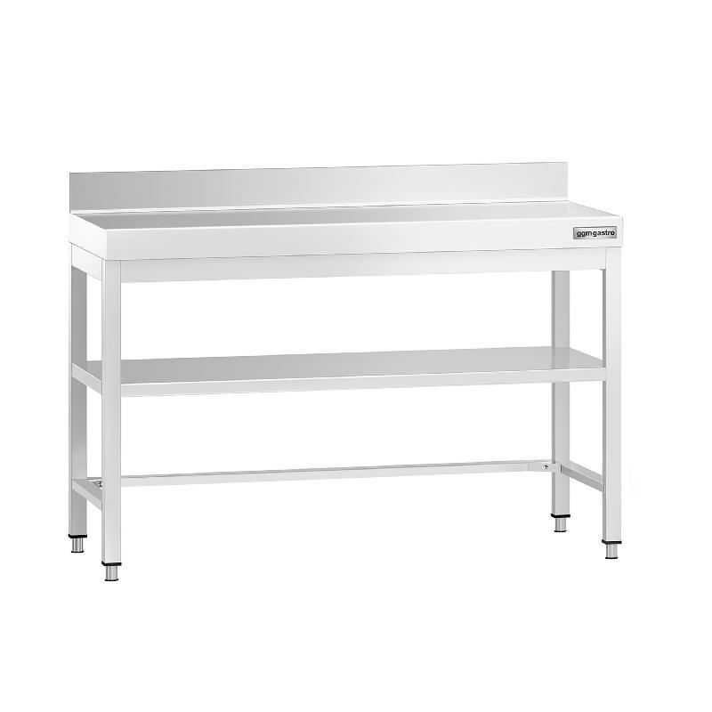 Table Inox de travail Premium avec Dosseret et Étagère - Profondeur 800 mm - 1000_0