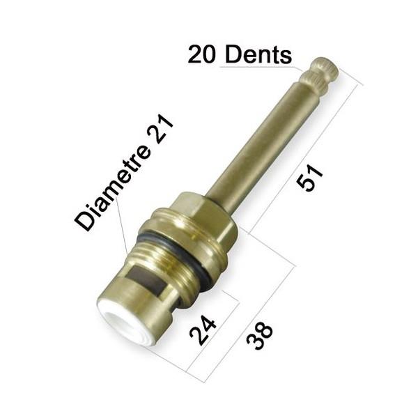 TETE CERAMIQUE 1/2 TOUR LONGUE EV/CH/EV110/111/618 20 DENTS - CRISTINA ONDYNA PD00188