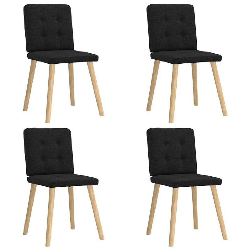 VidaXL Chaises à manger lot de 4 noir tissu Modèle Pervian - 3315170_0