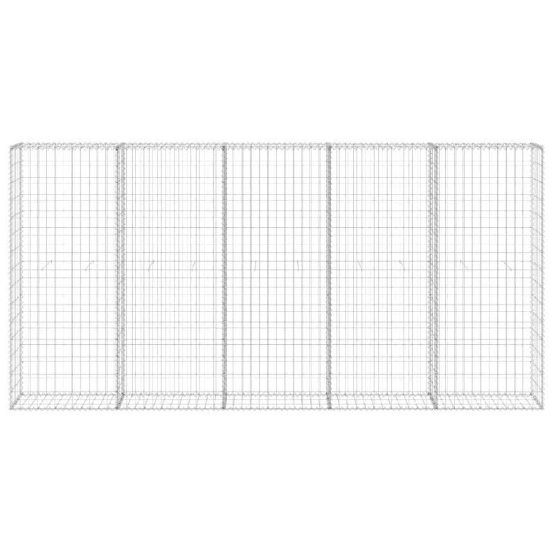 Vidaxl mur en gabion avec couvercles acier galvanisé 300x30x150 cm 147822_0