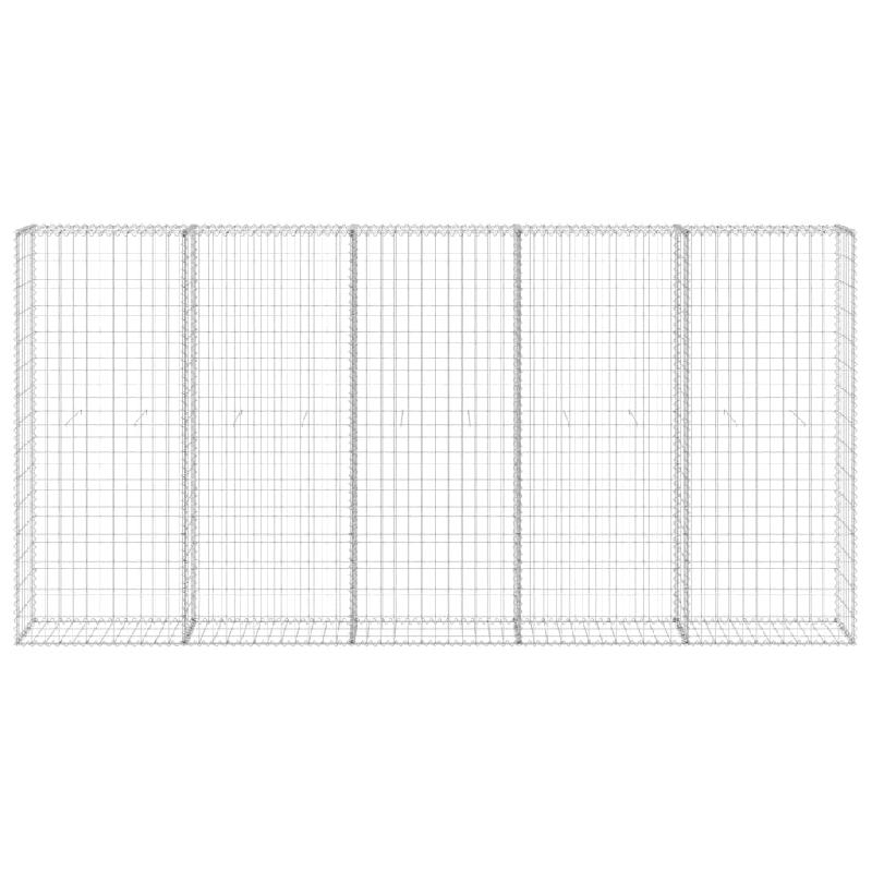 Vidaxl mur en gabion avec couvercles acier galvanisé 300x30x150 cm 147822_0