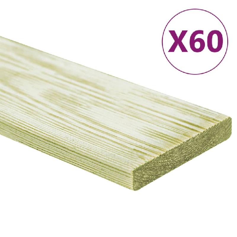 Vidaxl panneaux de terrasse 60 pcs 7,2 m² 1 m pin massif imprégné 3107771_0