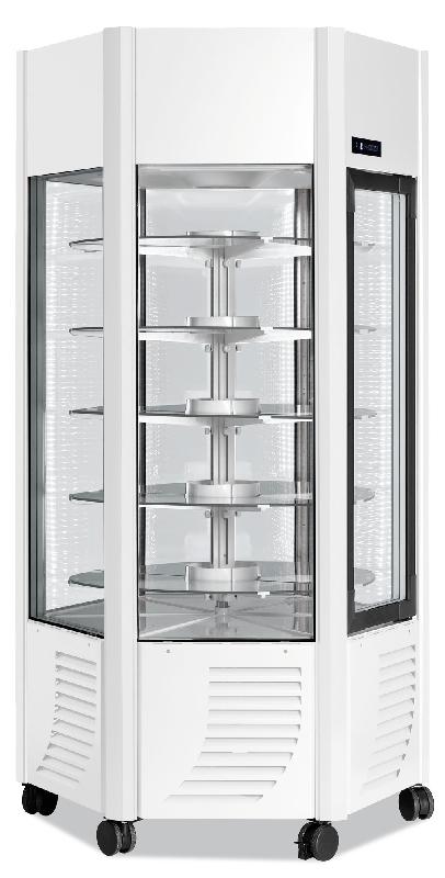Vitrine réfrigérée négative Rotative 600L ERGE 6 faces vitrées SCAIOLA - Blanc_0