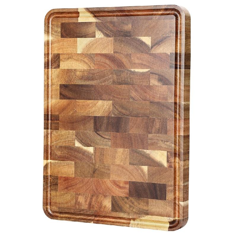 XinZuo - Planche à découper en bois d’acacia avec pieds antidérapants et rainure - multicolore Bois manufacturé XHCB-XSM-02_0