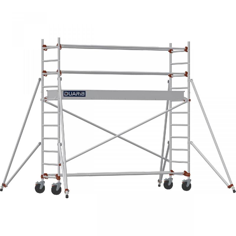 Échafaudage roulant aluminium AL 300 version standard - Hauteur de travail : 3,90 m - DUARIB - 613912_0
