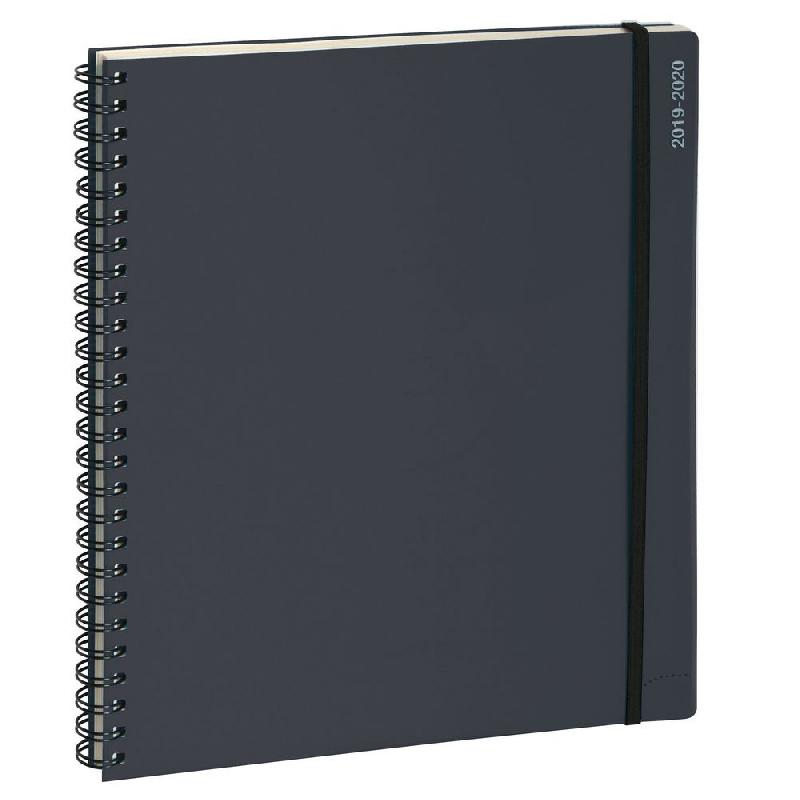 AGENDA SEMAINIER DE BUREAU A SPIRALE EXACOMPTA 22 W - 22,5 X 18,5 CM - GRIS - SEPTEMBRE 2023 A DECEMBRE 2024