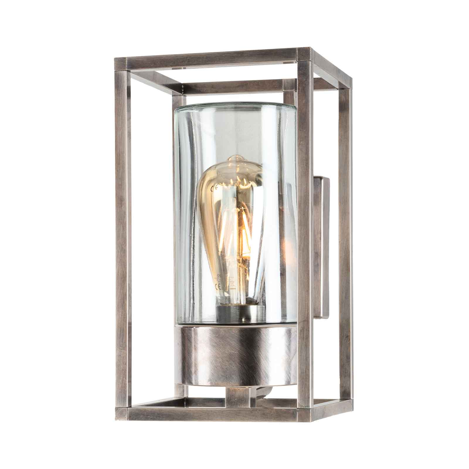 MORETTI LUCE APPLIQUE D\'EXT. CUBIC³ 3364 NICKEL ANCIEN/TRANSP.