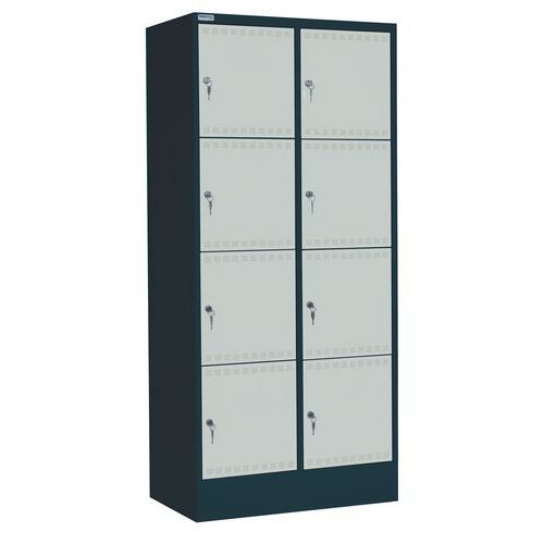 ARMOIRE 8 CASIERS ÉLECTRIQUES GRIS FONCÉ/GRIS CLAIR - THURMETALL