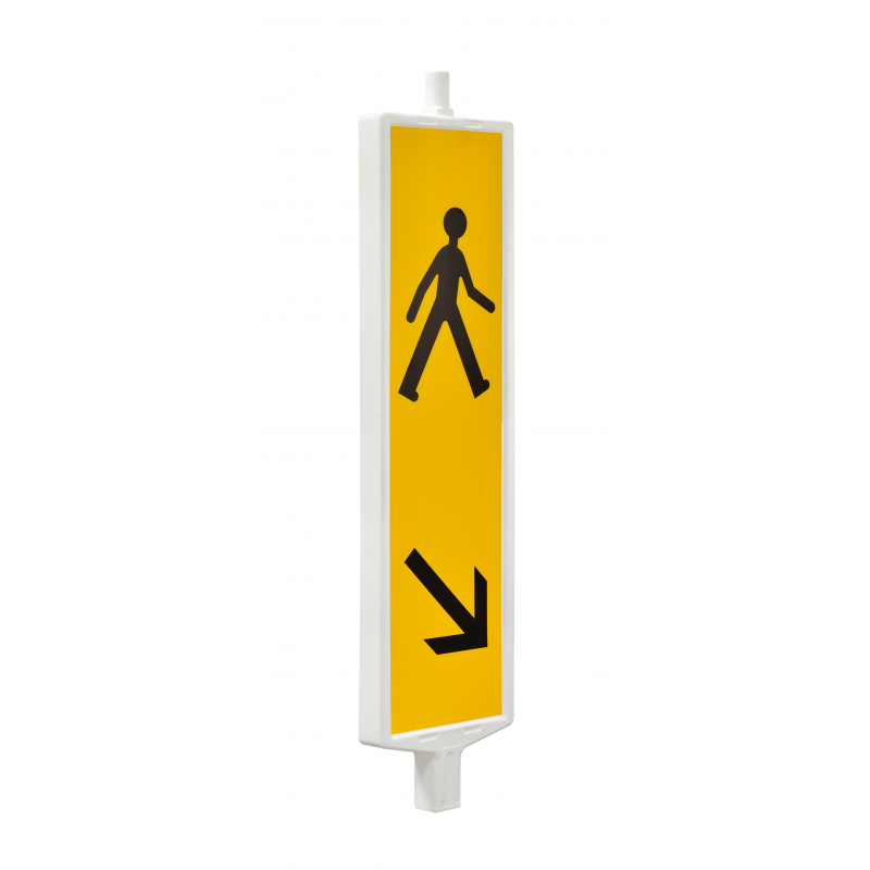 Balise piéton - PIED 60x60 mm - Ht 1250 mm - DF jaune CL1 - Flèches recto verso_0