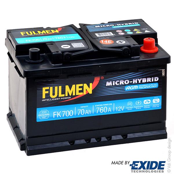 Batterie de démarrage FB852 Fulmen 12V 85Ah 760A