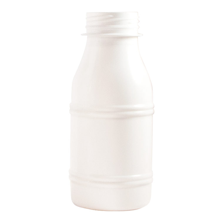 Bouteille PET Melka 250 ml - blanche - ronde avec bague 38 mm à 3 filets_0