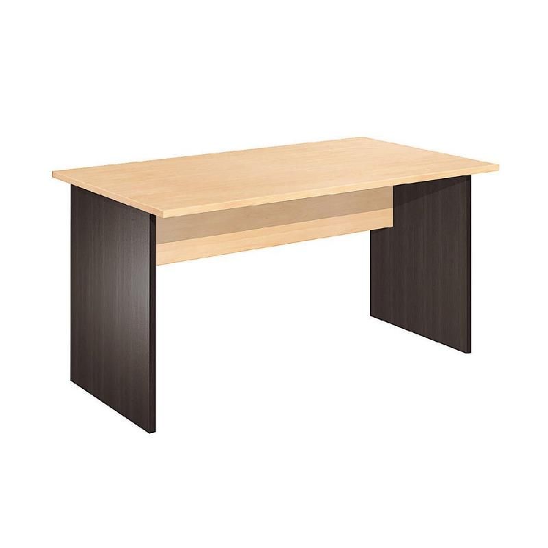 BUREAU DROIT PRONTO HÊTRE - L. 120 X P. 80 CM - PLATEAU HÊTRE - PIEDS PLEINS NOIR