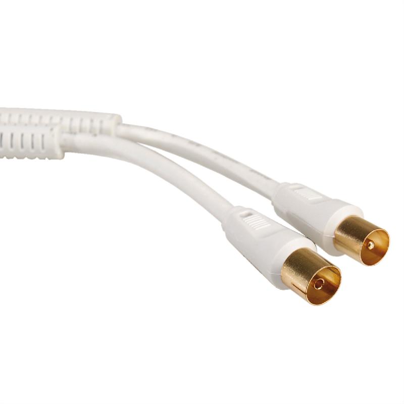 Câble d'antenne TV >100dB M/F, blanc, 1,0m_0