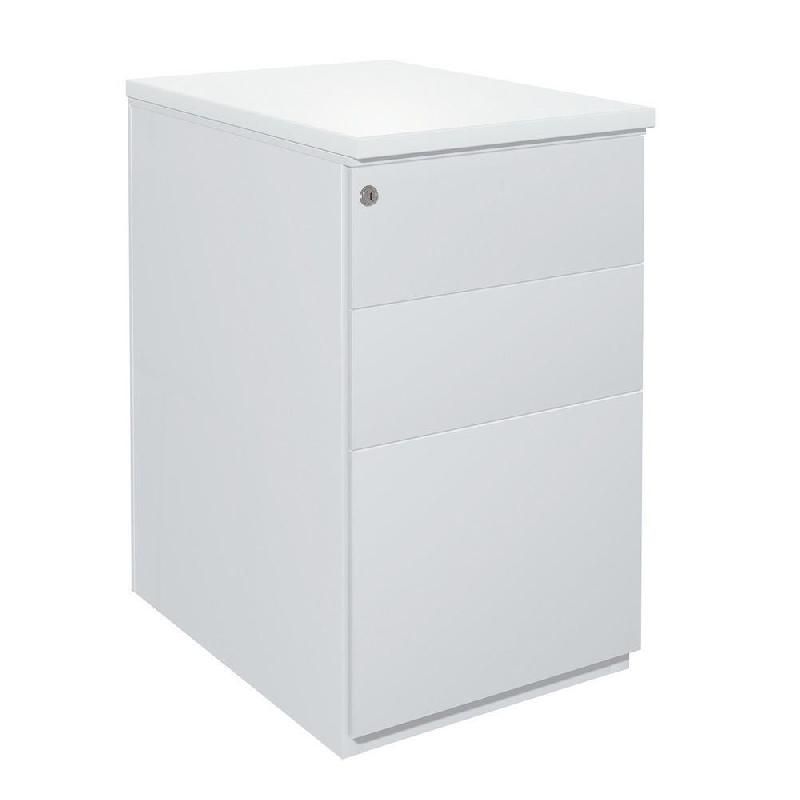 CAISSON MÉTAL NF ENVIRONNEMENT HAUTEUR BUREAU ALUMINIUM - H.72 X L. 42 X P. 60 CM - TOP GRIS