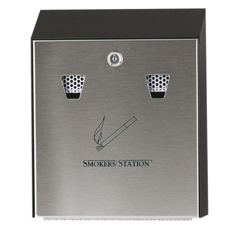 Cendrier muraux smokers station acier inoxydable_0