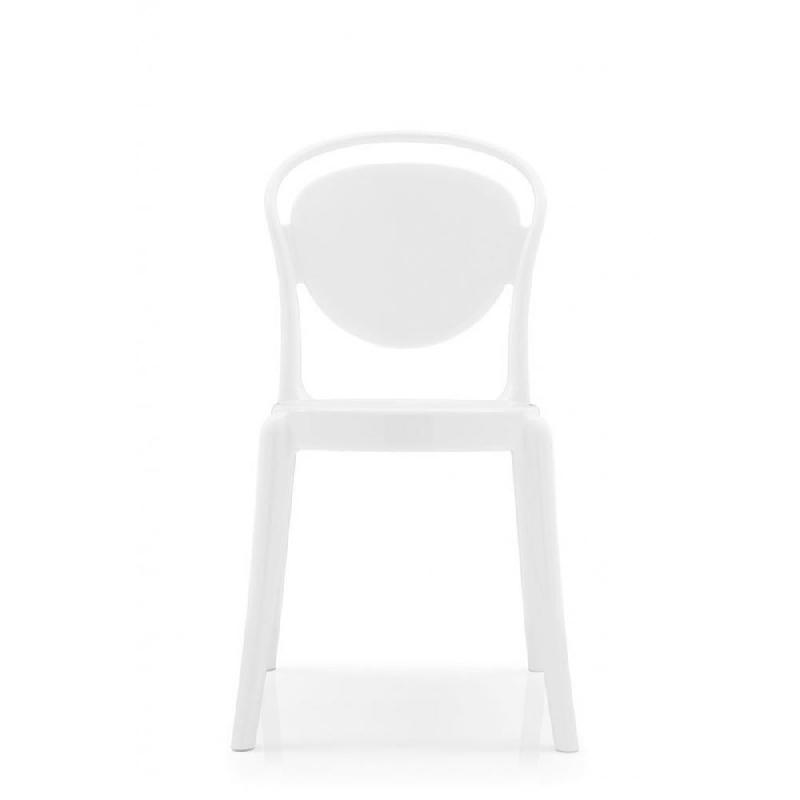 Chaise design Calligaris La Parisienne - polycarbonate blanc opaque empilable par 6_0