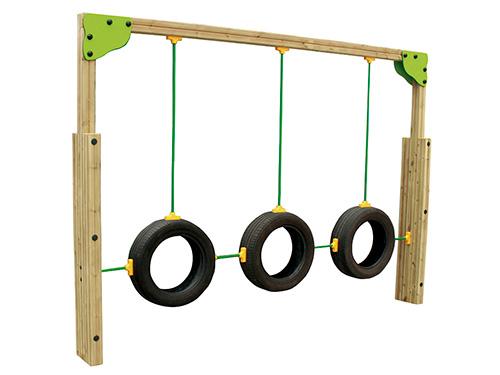 Circuit d'équilibre enfant - Passages Pneus - 3,16 x 0,27 x 2,25 m - Bois traité en autoclave classe IV_0