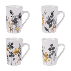 Coffret de 4 mugs Flora 35 cl -  Blanc Rond Porcelaine Table Passion - blanc porcelaine 3106232312205_0