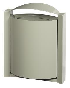 Corbeille murale Arkea 40L gris ciment 7033 - acier anticorrosion et anti-UV_0