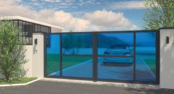 Portail coulissant Cristal - Art Home Alu - Collection exclusive avec jeux de couleurs et transparence_0