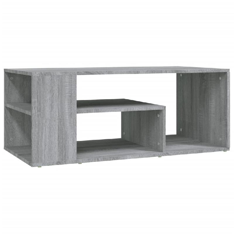Décoshop26 - Table basse avec étagères design moderne et contemporaine 100 x 50 x 40 cm bois d'ingénierie gris DEC039943 - gris Bois massif 300026_0