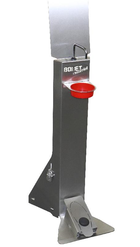 Distributeur gel inox à pédale - acier inoxydable 304L - capacité 5L - Bobet Matériel_0