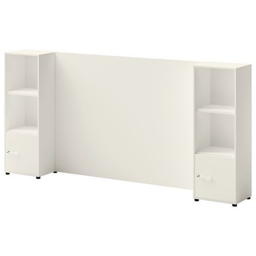 ENSEMBLE MEUBLE TV ET RANGEMENT IVO N°3 BLANC/PORTE BLANC - QUADRIFOGLIO