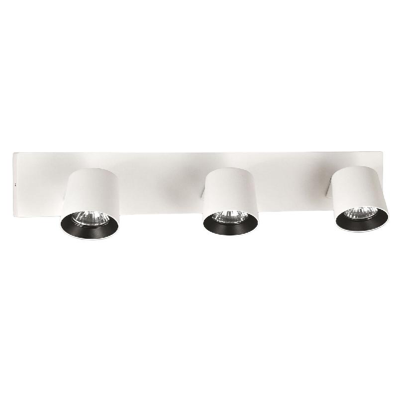 Fabas Luce Spot Modo Modern à 3 lumières en aluminium moulé blanc, structure réglable, douille GU10, max 35W, éclairage intérieur élégant et f_0