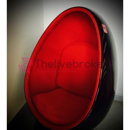 Fauteuil design rouge et noir - oeuf egg chair_0
