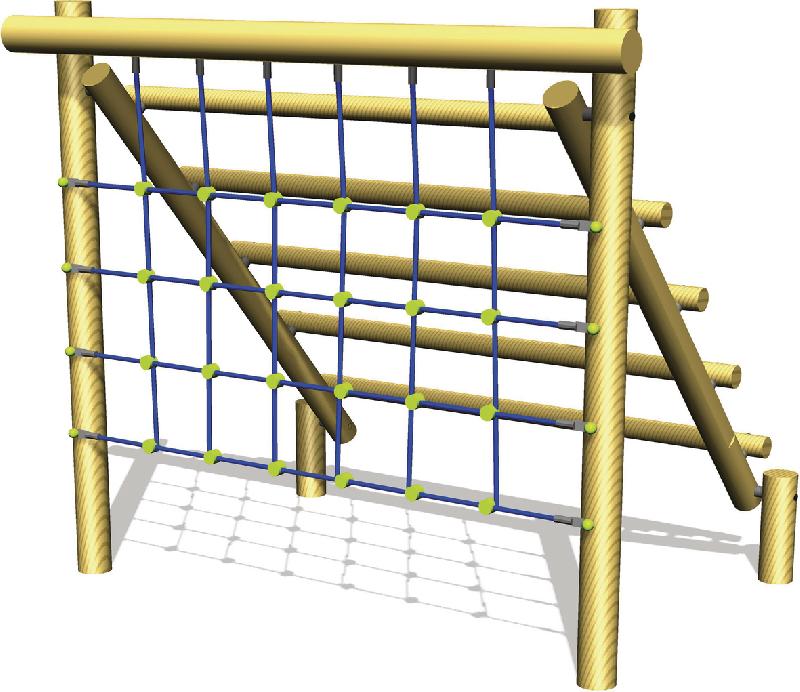 FILET D'ESCALADE HAUTEUR 2M - SCELLEMENT DIRECT